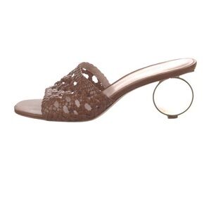 Loeffler Randall Leather Braided Accent Slides